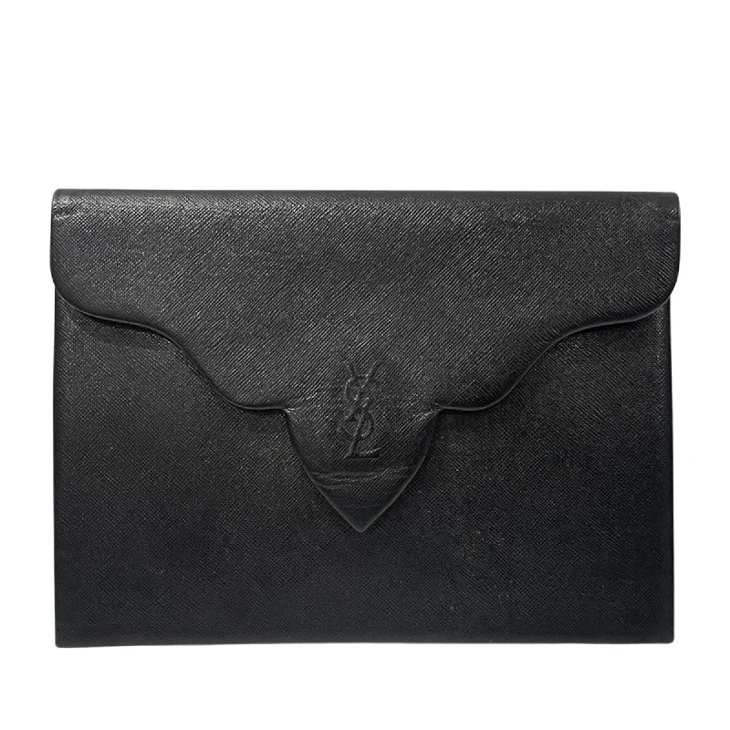 Handle bags with sturdy canvas for longevity -Yves Saint Laurent  Leather Clutch Bag (Pre-Owned)