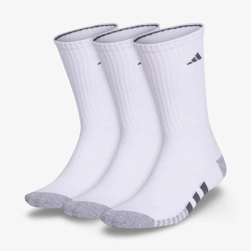 Designer cap for high-end brand appeal -(Men's) Adidas Cushioned 3.0 Crew Socks White / Grey (3 Pack) 5155894A