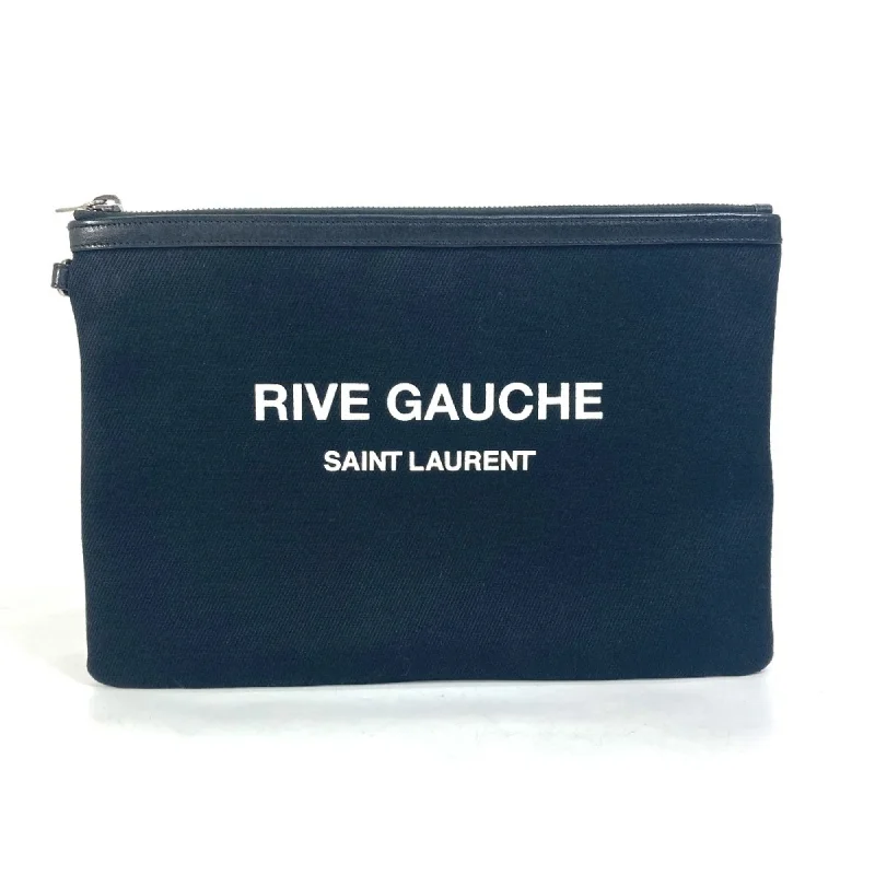 Handle bags with spacious interiors for storage -Saint Laurent   Canvas Leather Clutch Bag (Pre-Owned)