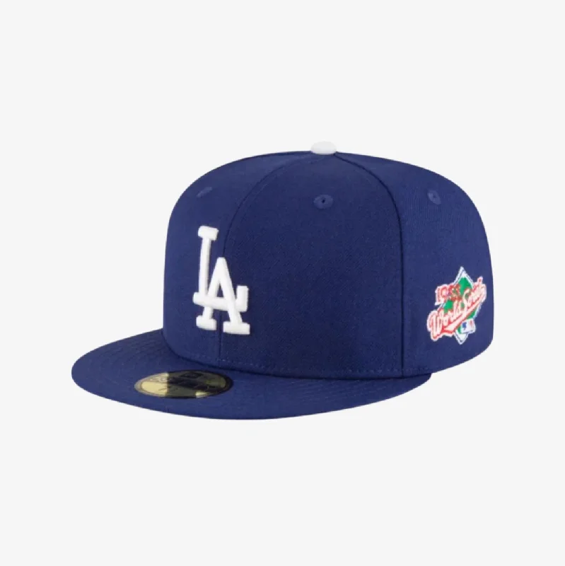 Premium cap with leather strap accent -New Era x MLB 'Los Angeles Dodgers 1988 World Series' 59Fifty Patch Fitted Hat 11783653