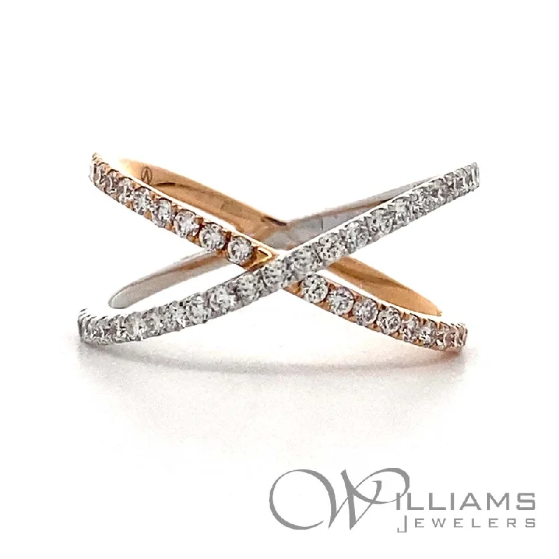 Women’s promise rings with subtle star engravings -Williams Signature 18 Karat Diamond Ring