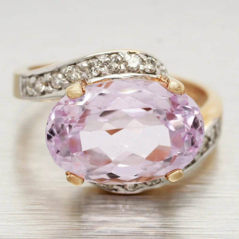 Women’s rings with etched initials for meaning -John C Rinker JCR Amethyst Ring - 14k Yellow Gold & Diamond Accents