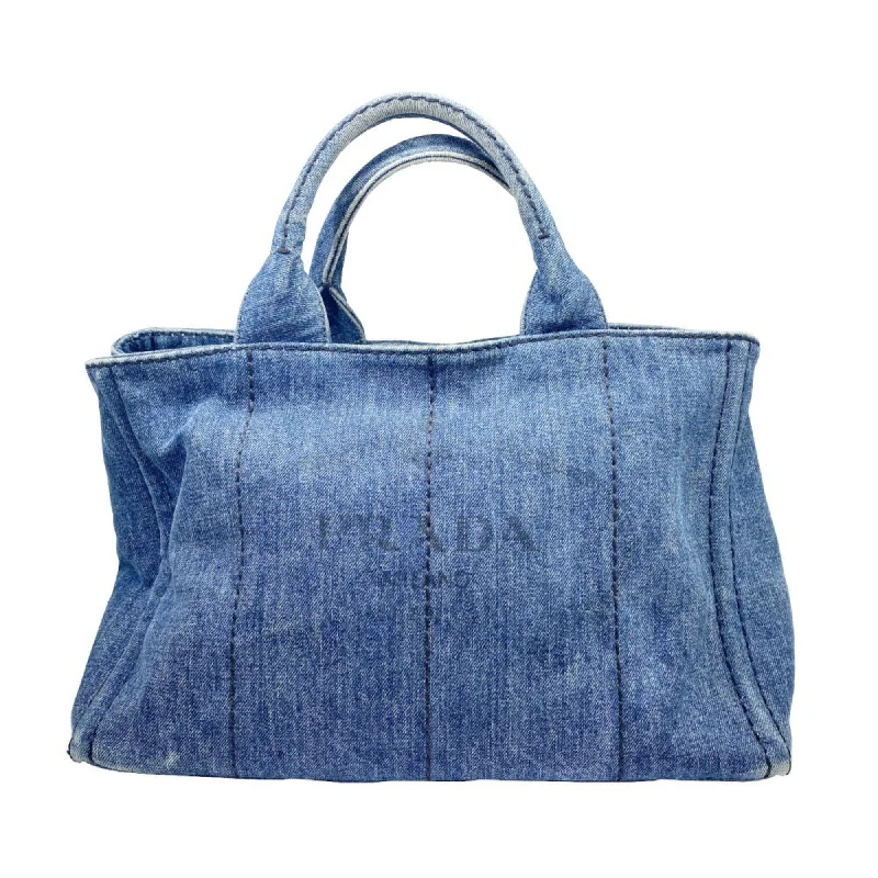 Waterproof handle bags ideal for rainy weather -Prada Avio blue blue Handbag Tote Bag (Pre-Owned)