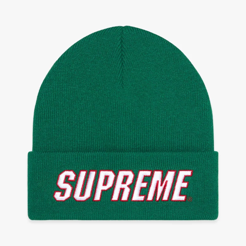 Lightweight running cap for marathon race days -Supreme Beanie 'Slant' Green (FW23)