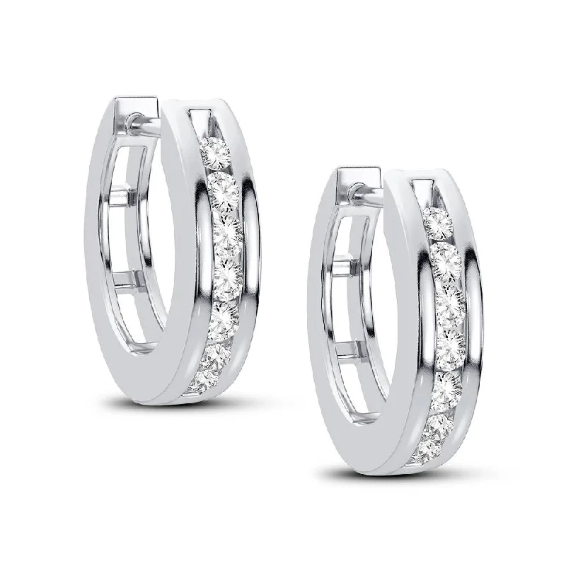 Hoop earrings with tortoiseshell designs for a chic and classic style-14K 0.15CT Diamond Earring