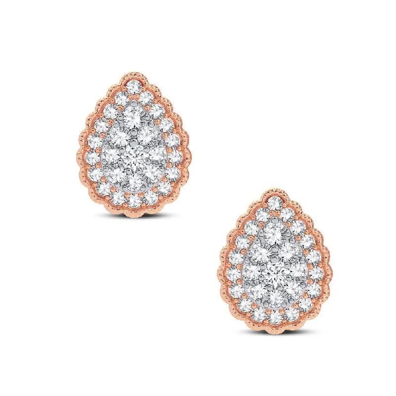 Hoop earrings with hammered textures for a boho-chic and rustic vibe-14K 0.50CT DIAMOND EARRING