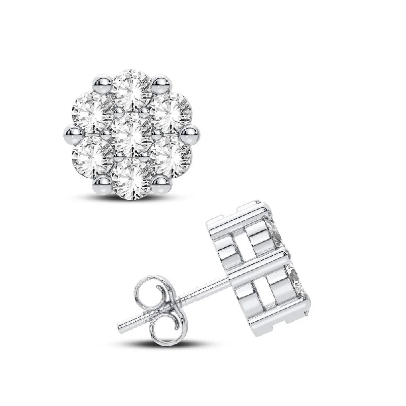 Hoop earrings with polished silver finish for a shiny, modern appeal-14K 0.75CT Diamond Earring