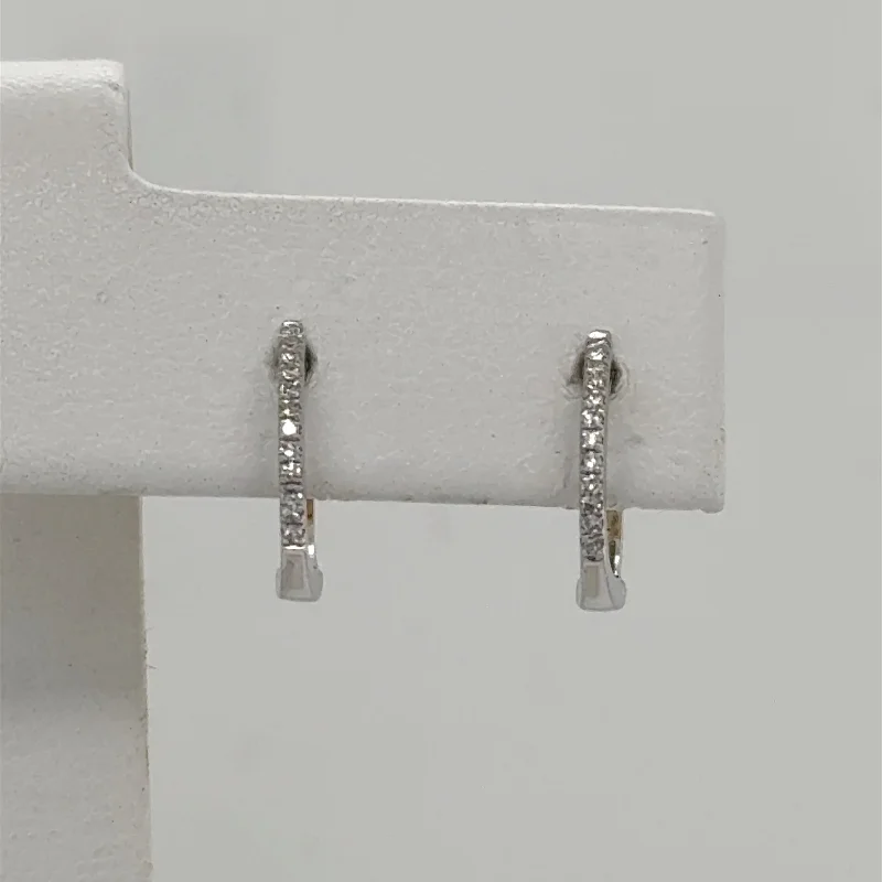 Best hoop earrings with cubic zirconia for a budget-friendly, dazzling look-14K White Gold Diamond Huggie Earrings