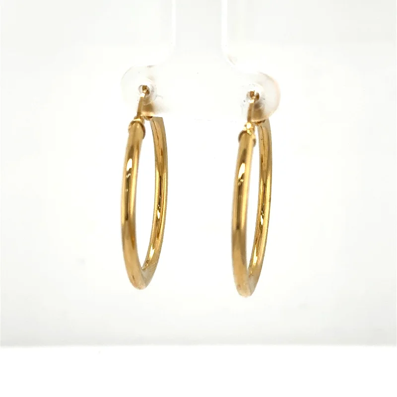 Hoop earrings with circle designs for a classic and timeless shape-14K Yellow Gold Hoop Earrings