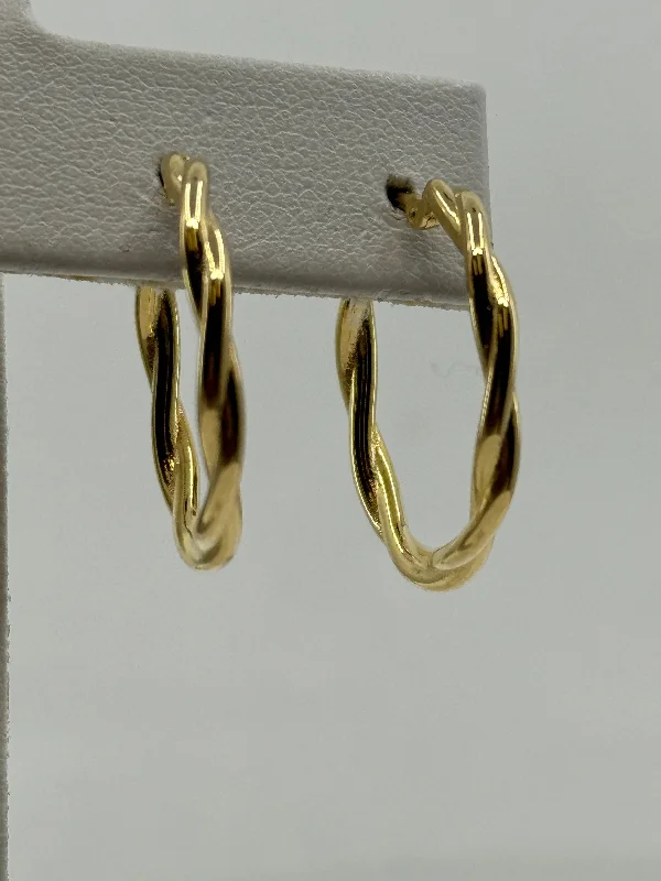 Best hoop earrings with rose gold for a romantic and warm aesthetic-14K Yellow Gold Hoop Earrings