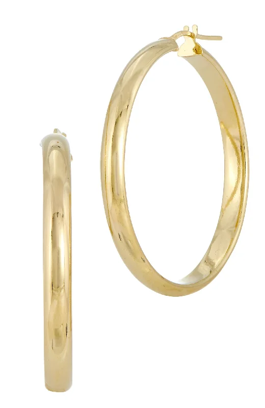 Best hoop earrings with geometric hexagon shapes for a modern, angular look-18K ITALIAN GOLD PLATED HOOP 40mm