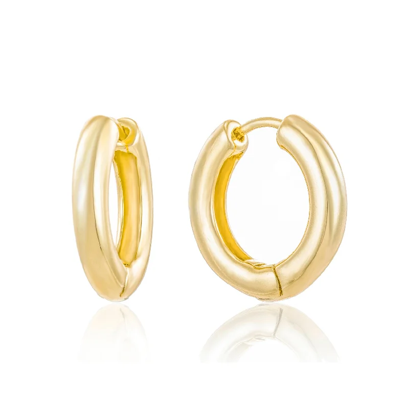 Hoop earrings with textured gold for a refined and sophisticated aesthetic-Abby Thick Gold Huggie Earrings