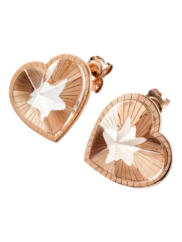 Best hoop earrings with braided leather for a rustic, stylish finish-Baccarat 2812895 Etoile Mon Coeur Vermeil Gold Plated Clear Crystal Earrings