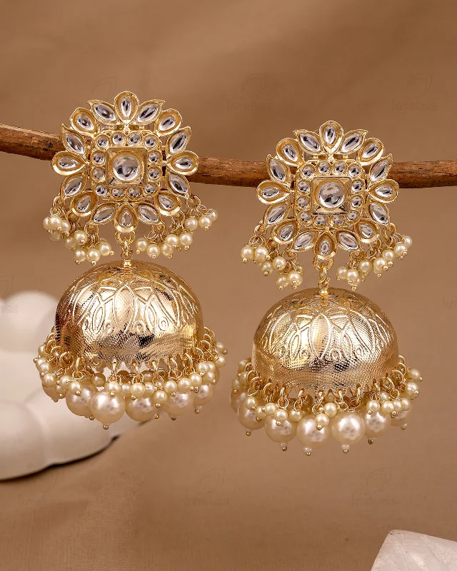 Best hoop earrings with custom designs for a personalized, unique accessory-Bhavani Kundan Jhumki