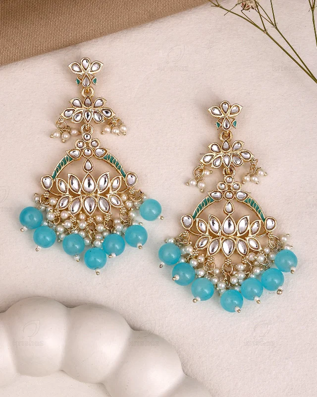 Lightweight hoop earrings for comfortable and all-day wear-Chahat Kundan Danglers-M