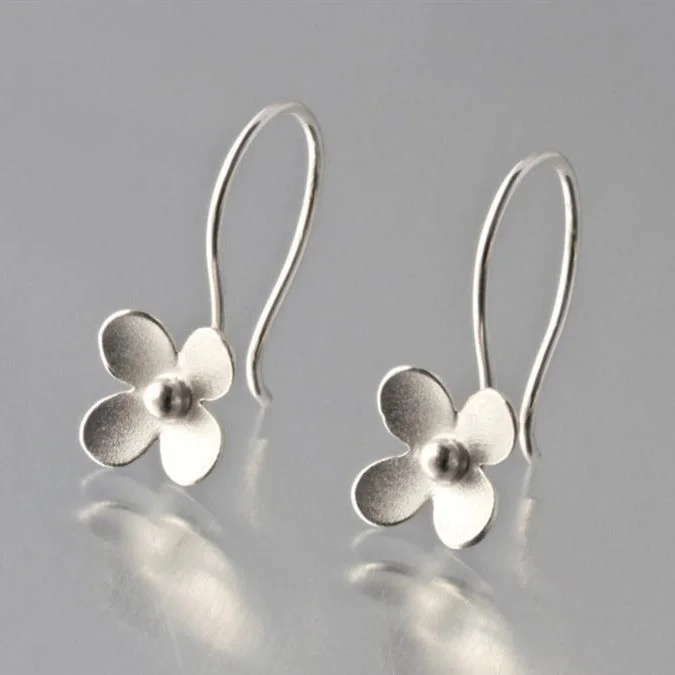 Best hoop earrings with geometric cuts for a sharp, modern appeal-Cherry Blossom Sterling Silver Loop Earrings