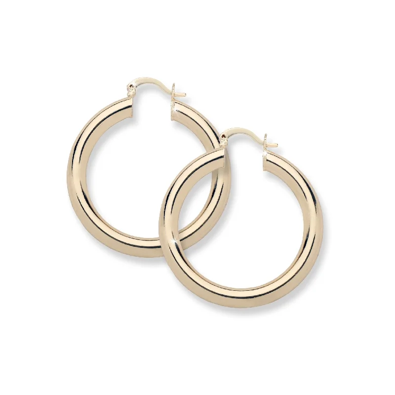 Hoop earrings with removable pendants for a versatile and customizable accessory-Selena Gold Hoops 1 1/2 "