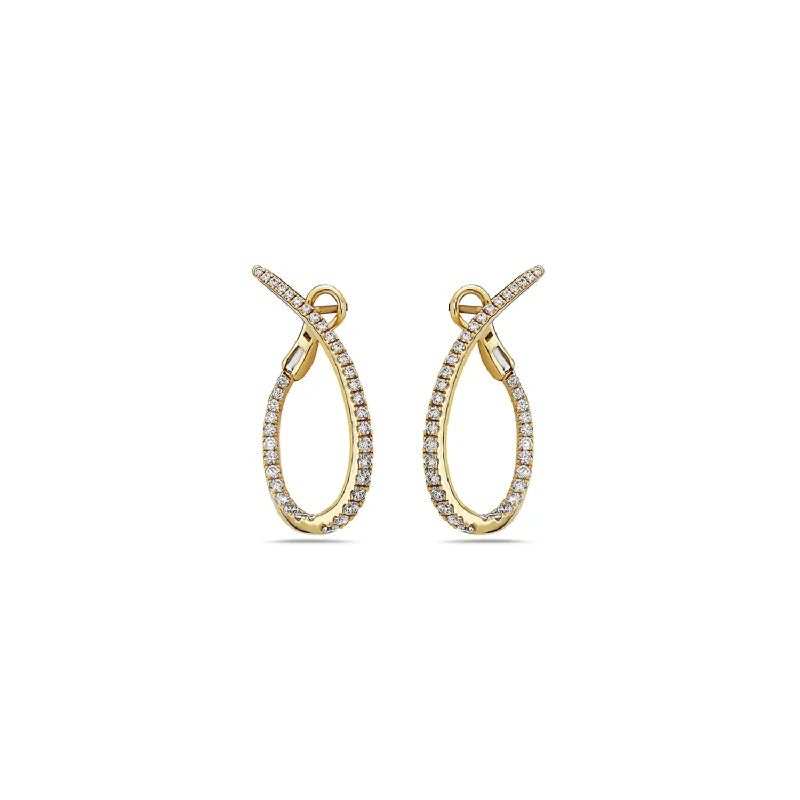 Best hoop earrings with twisted rope designs for a nautical-inspired style-Diamond Twisted Hoop Earring