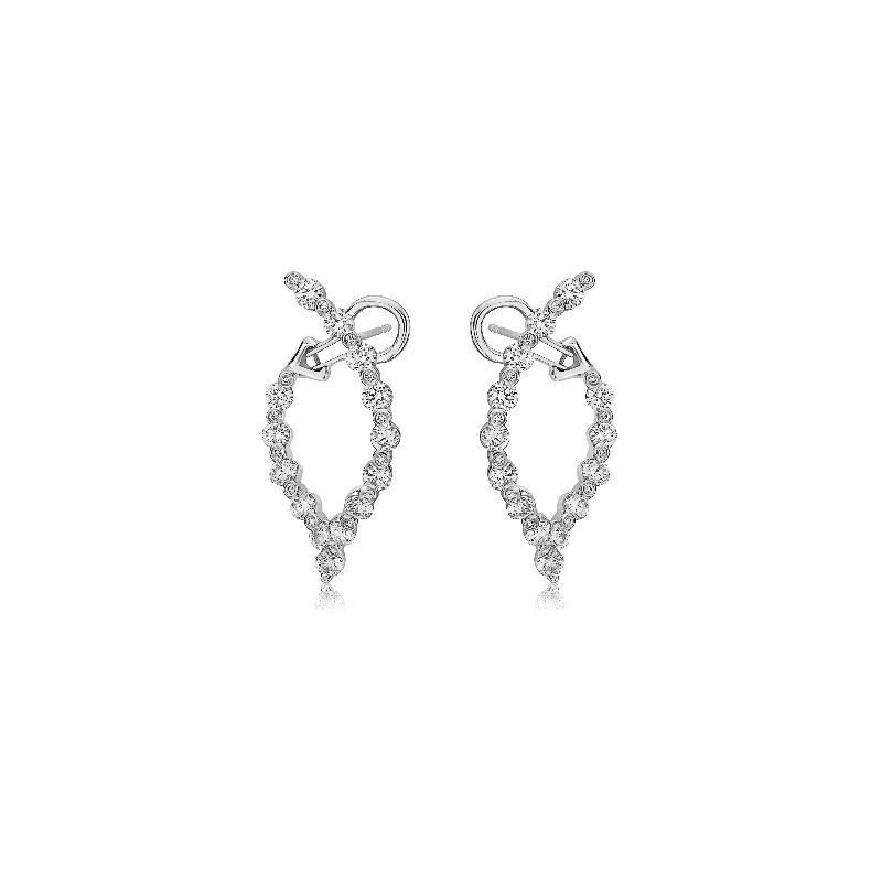 Best hoop earrings with twisted rope designs for a nautical-inspired style-Diamond Wishbone Delicate Hoop Earring