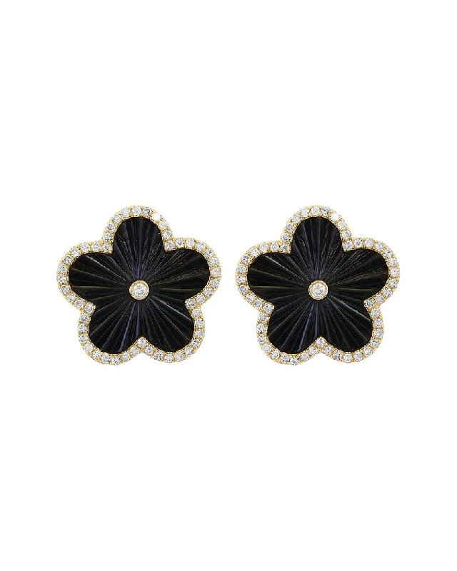 Hoop earrings with oversized designs for a bold, fashion-forward statement-Effy Fine Jewelry 14K 4.72 ct. tw. Diamond & Onyx Earrings