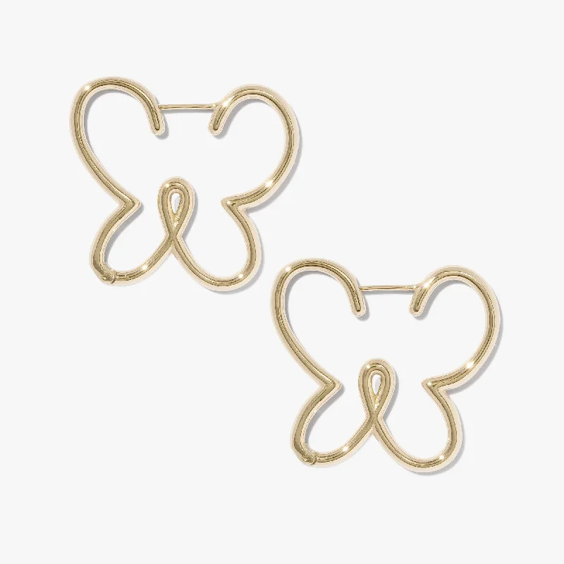 Best hoop earrings with stacked layers for a dimensional and bold look-Flowerfly Doodle Hoops (Pair)