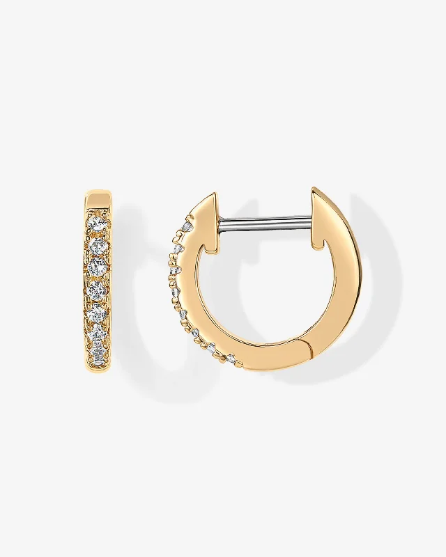 Hoop earrings with leather accents for a sleek and bold combination-Giselle Solid 14k Gold Huggies