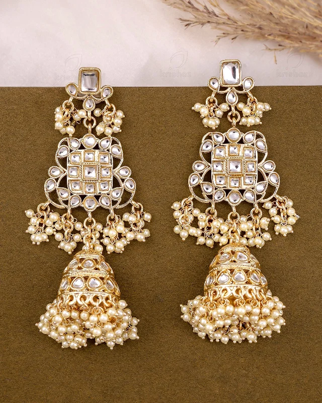 Best hoop earrings with Swarovski crystals for added sparkle and luxury-Gitanjali Kundan Jhumki