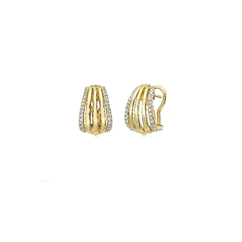 Best hoop earrings with vintage rhinestone embellishments for a retro-glam effect-Gold and Diamond Birdcage Earring