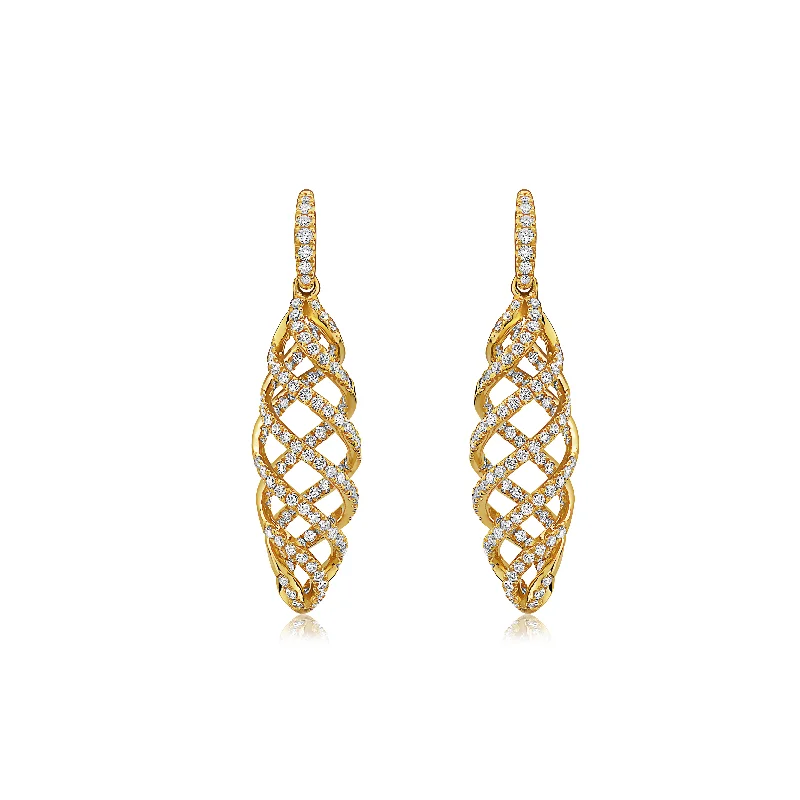 Hoop earrings with snake print designs for an edgy, wild appearance-Gold Tornado Drop Earring