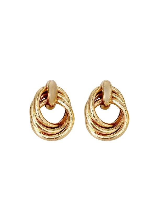 Best hoop earrings with hammered gold for a rustic yet elegant look-Golden Infinity