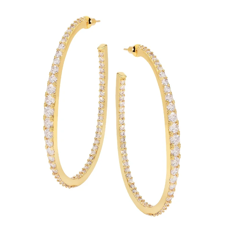 Best hoop earrings with floral designs for a feminine and delicate look-Graduated Diamond Hoops