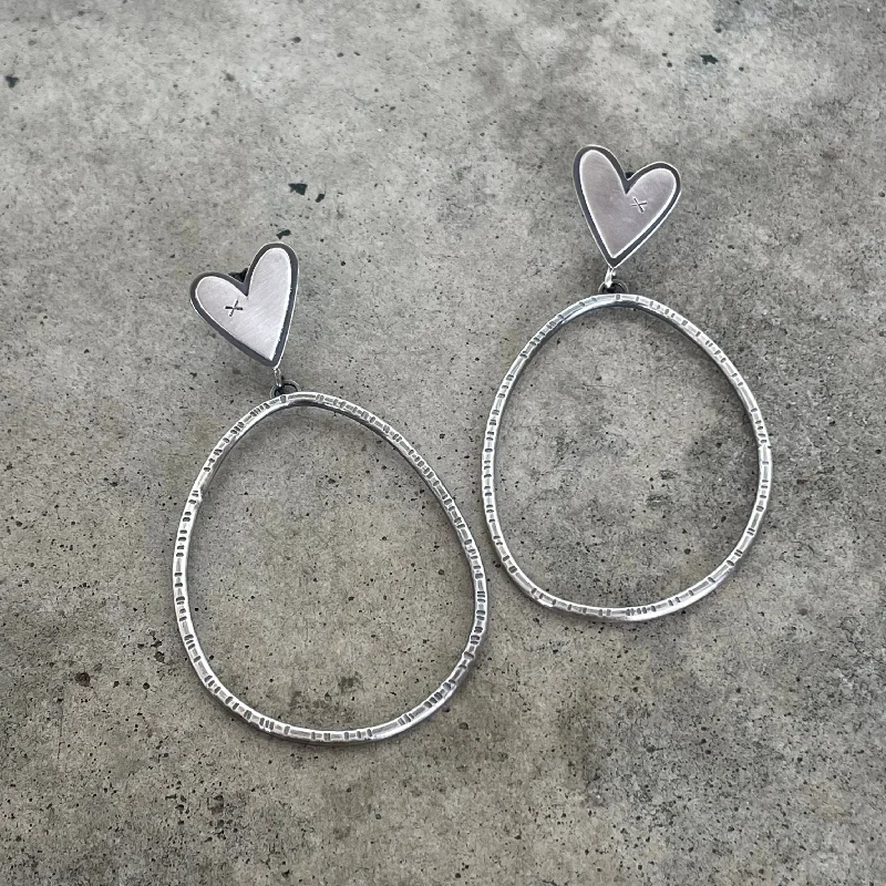 Hoop earrings with removable pendants for a versatile and customizable accessory-heart hoop post earrings