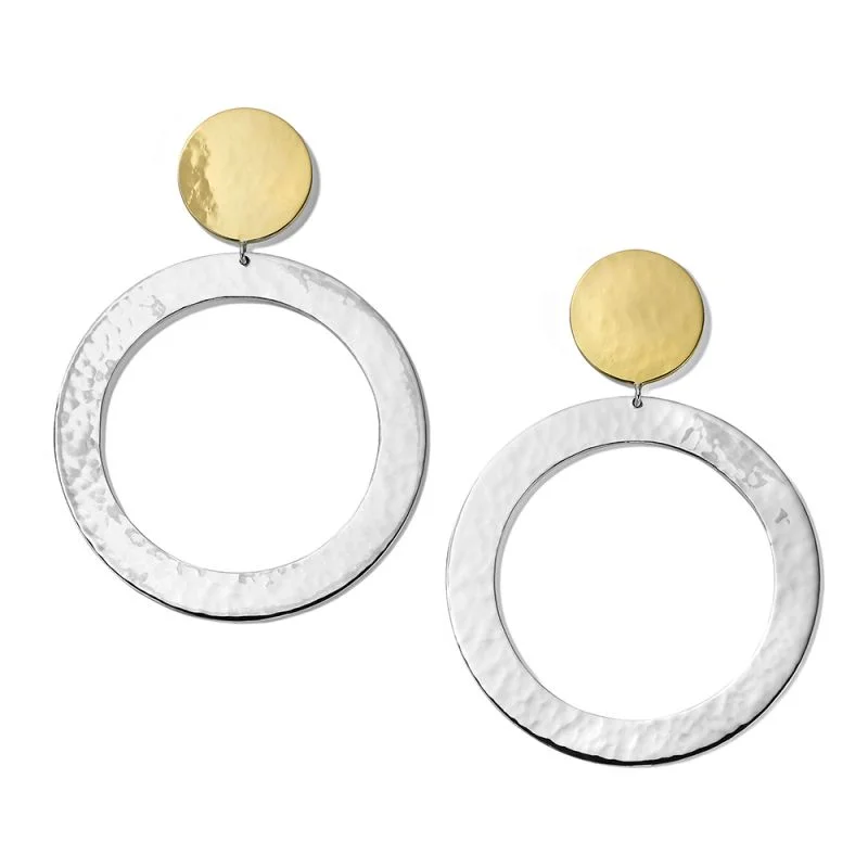 Best hoop earrings with vintage coins for a retro, antique-inspired style-IPPOLITA Chimera Sterling Silver and 18K Yellow Gold Classico Snowman Earrings