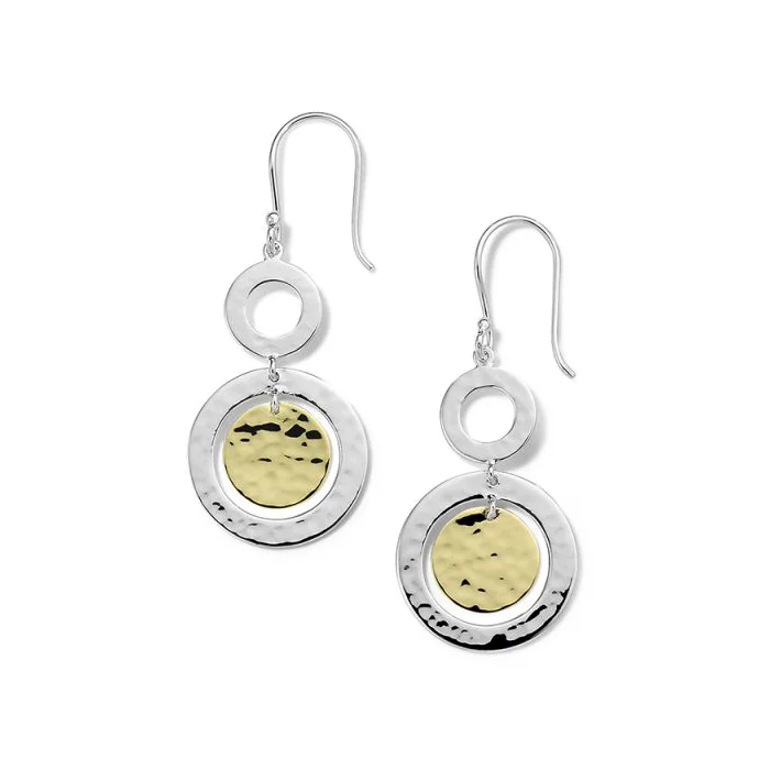 Hoop earrings with artistic filigree designs for an intricate, delicate finish-IPPOLITA Chimera Sterling Silver and 18K Yellow Gold Hammered Small Snowman Earrings