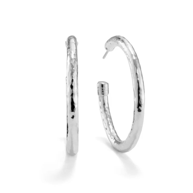 Best hoop earrings with floral designs for a feminine and delicate look-IPPOLITA Classico Sterling Silver Medium Hammered Hoop Earrings