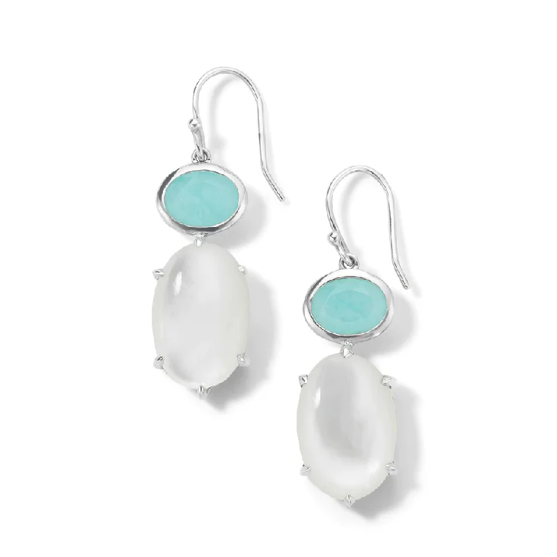 Hoop earrings with dangling charms for a playful and fun look-IPPOLITA Luce Sterling Silver Rock Candy® Gemstone Dangle Earrings in Amazonite, Rock Crystal, and Mother-of-Pearl