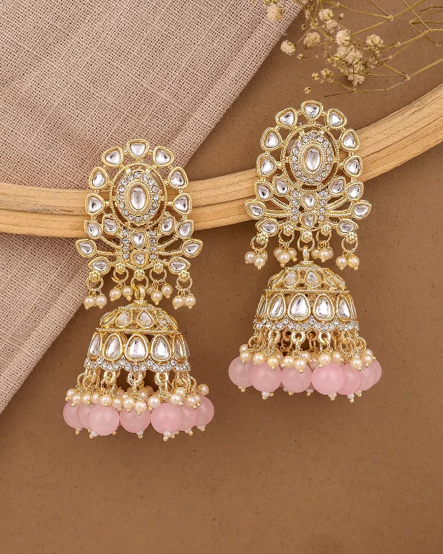 Medium hoop earrings for an everyday look with the perfect balance of style-Jagriti Kundan Jhumki-M