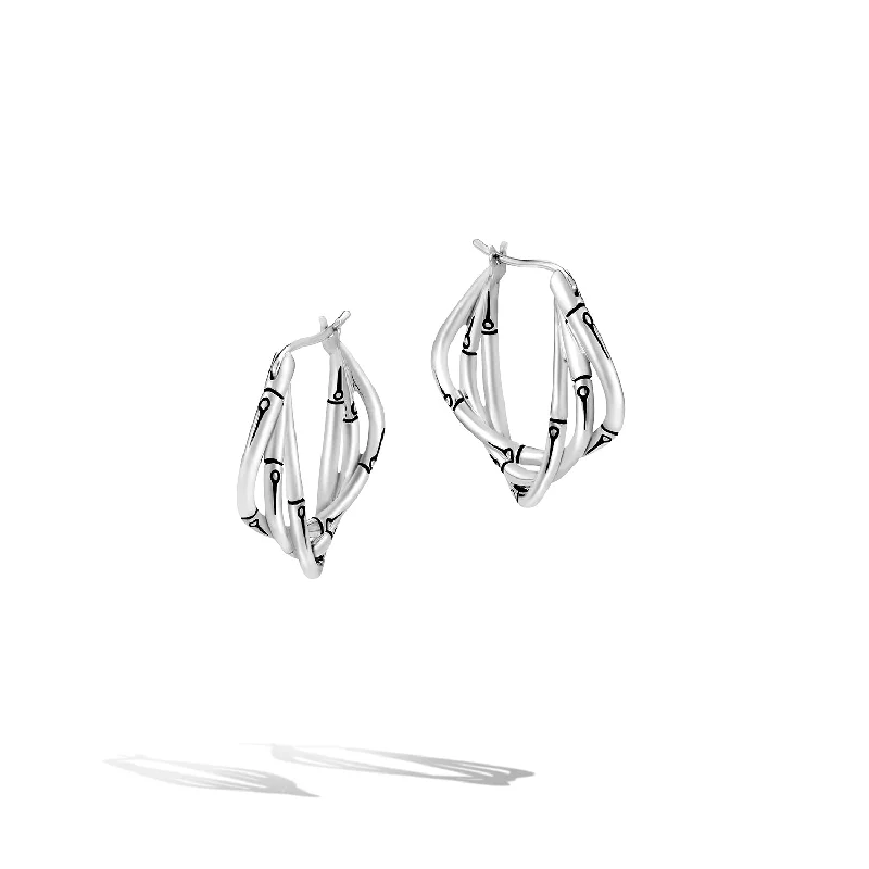 Best hoop earrings with twisted rope designs for a nautical-inspired style-John Hardy Bamboo Sterling Silver Twist Hoop Earrings