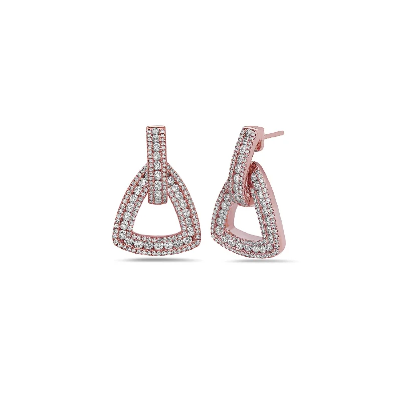 Best hoop earrings with rose gold for a romantic and warm aesthetic-Krypell Collection Diamond U Earring