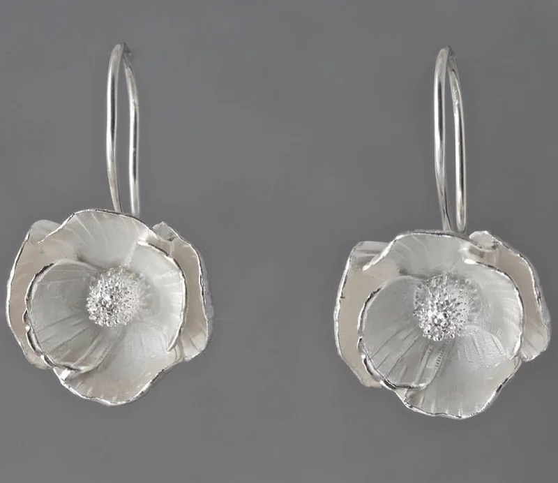 Hoop earrings with a matte finish for a sleek and sophisticated appearance-Large Poppy Sterling Silver Loop Earrings