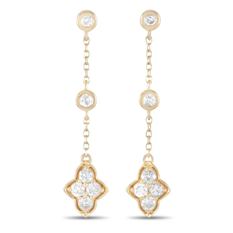 Hoop earrings with tortoiseshell designs for a chic and classic style-LB Exclusive 14K Yellow Gold 0.40ct Diamond Dangle Earrings