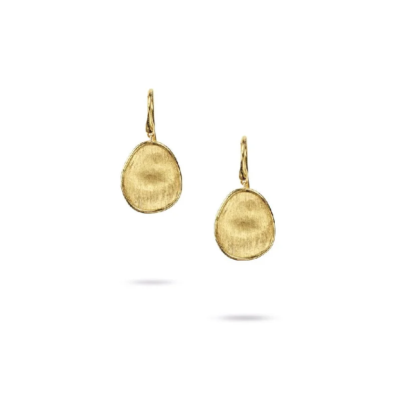 Hoop earrings with floral motifs for a feminine and nature-inspired look-Marco Bicego Lunaria 18K Yellow Gold Hand-Engraved Dangle Earrings