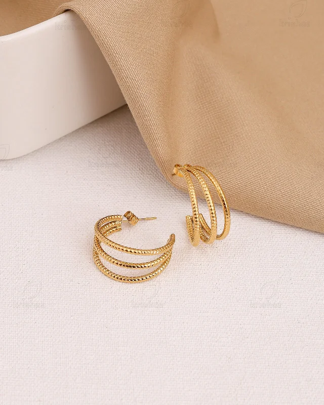 Hoop earrings with heart-shaped frames for a romantic and feminine look-Moon Fashionable Hoop