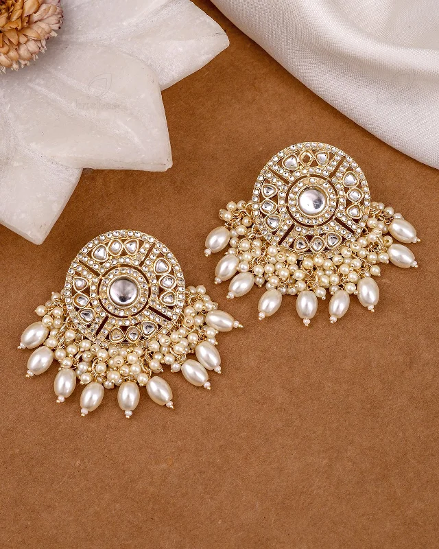 Best hoop earrings with gemstone accents for a colorful and elegant appearance-Ojal Kundan Danglers