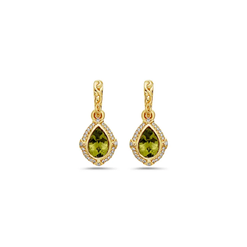 Best hoop earrings with gold-plated finishes for an affordable luxury vibe-Pastel Diamond Classic Pear Shape Drop Earring