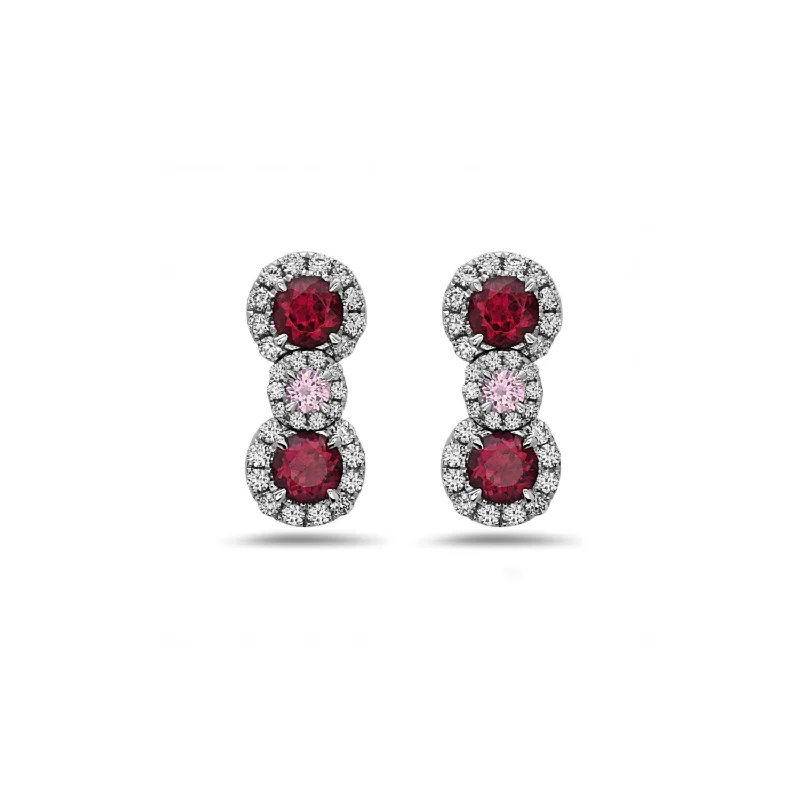 Best hoop earrings with marbled designs for a trendy and artistic effect-Pastel Diamond Triple Drop Earring