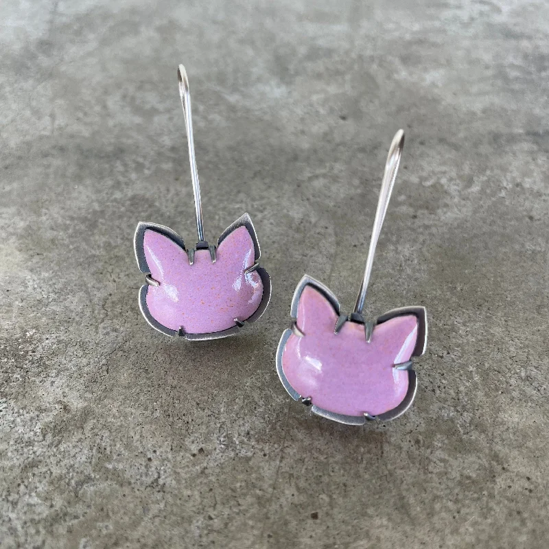 Hoop earrings with hearts for a sweet and romantic gesture-pink kitty earrings