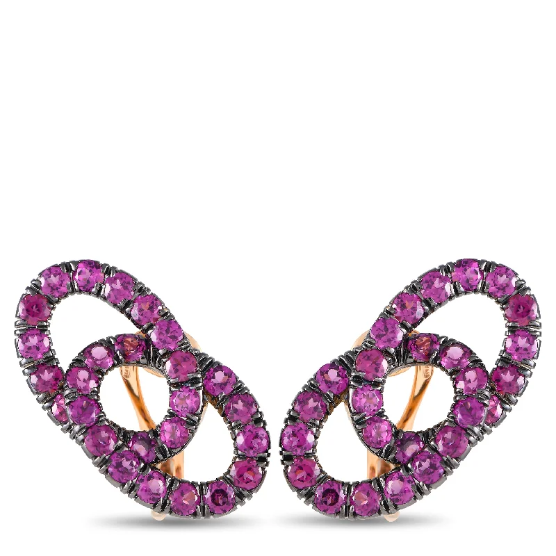 Best hoop earrings with vintage-style detailing for a nostalgic and timeless look-Pomellato Cattene 18K Yellow Gold Pink Sapphire Earrings PO21-102124