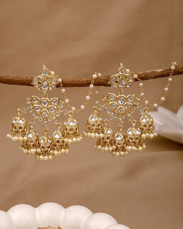 Hoop earrings with open designs for a modern, lighthearted vibe-Priyanshi Kundan Danglers