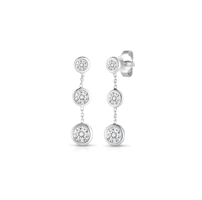 Best hoop earrings with oval shapes for a unique and elongated design-Roberto Coin Diamonds by the Inch Three Station Dangle Earrings